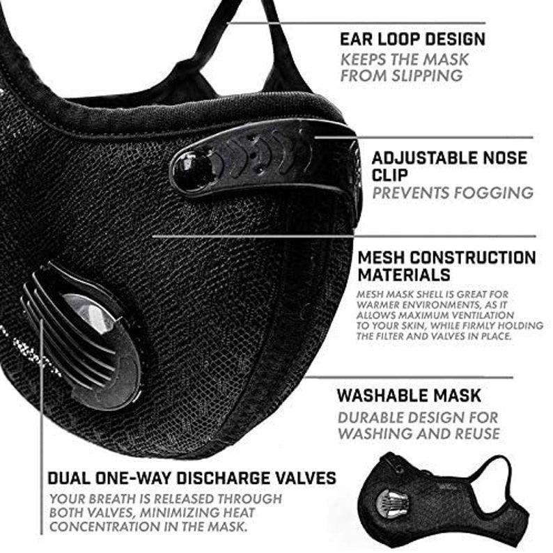 Black Mask with Filter - Pro Neck Gaiter
